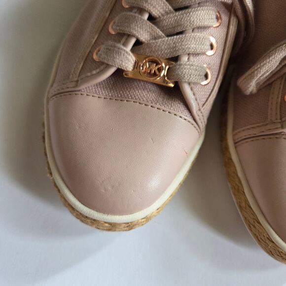 Michael Michael Kors Pink Canvas Espadrille Sneakers Lace Up Womens Size 9M - Picture 8 of 14